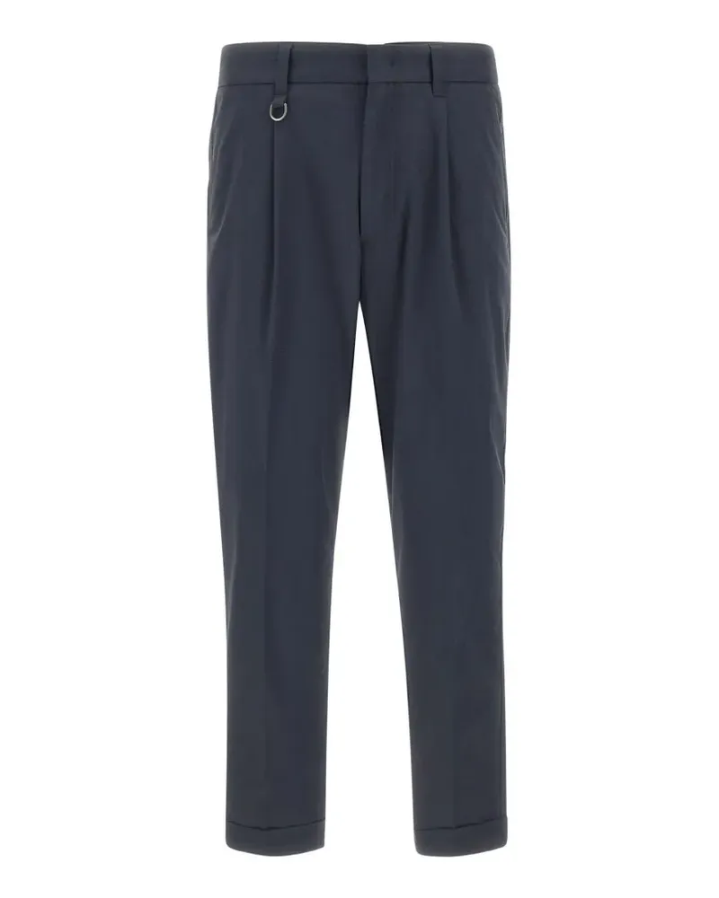 Paolo Pecora Milano pleated turned-up trousers - Blau Blau