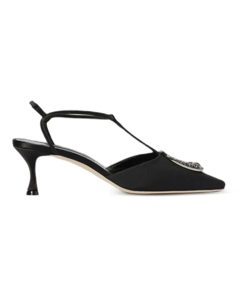 Manolo Blahnik Takal Pumps mit Kristallschnalle - Schwarz Schwarz