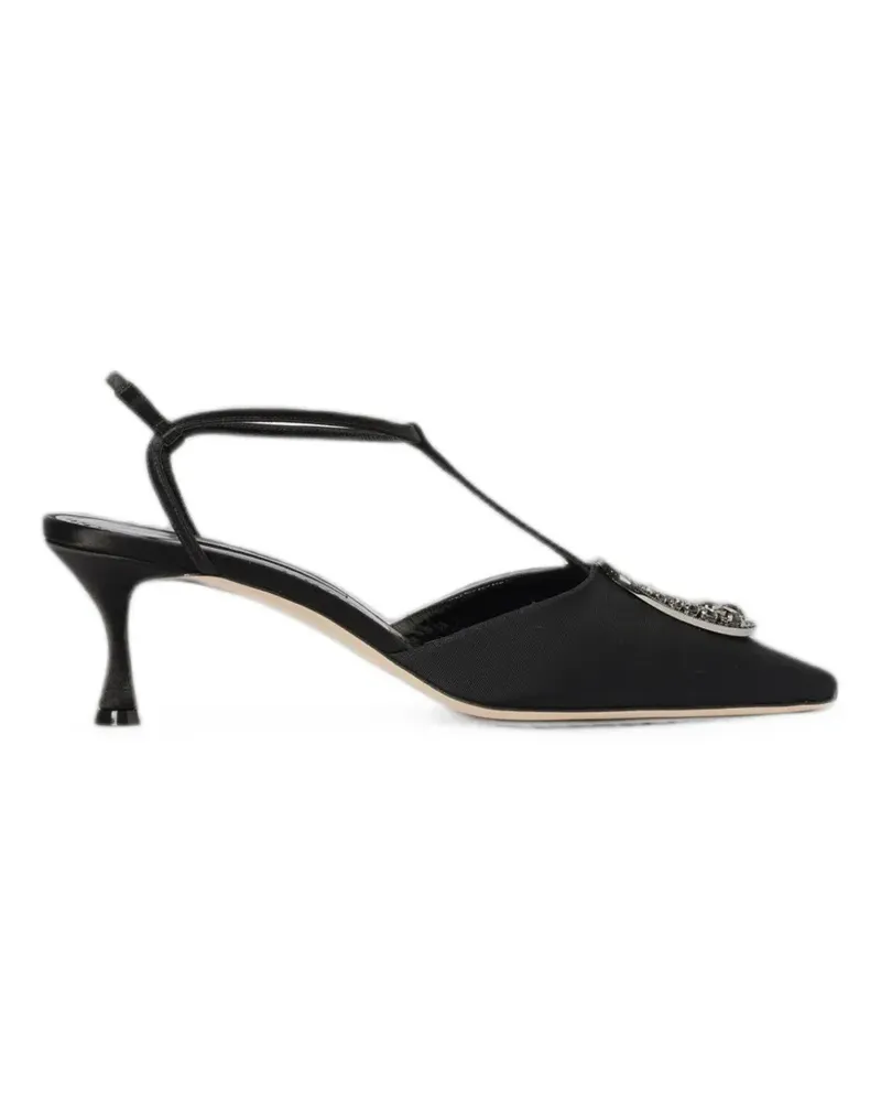 Manolo Blahnik Takal crystal-buckle heeled pumps - Schwarz Schwarz