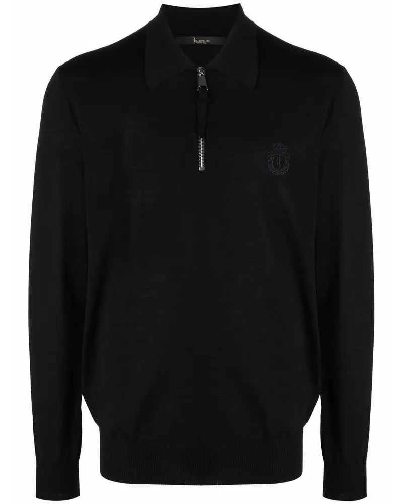 Billionaire Pullover mit Polokragen - Schwarz Schwarz