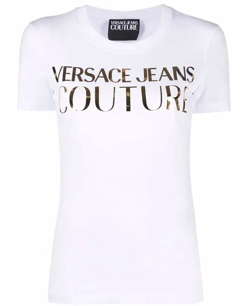 Versace Jeans T-Shirt mit Metallic-Print - Weiß Weiß