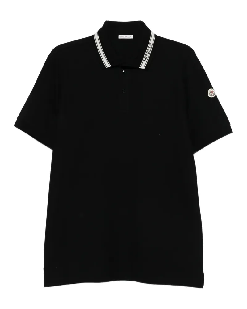 Moncler logo collar T-shirt - Schwarz Schwarz