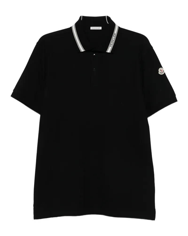 Moncler logo collar T-shirt - Schwarz Schwarz
