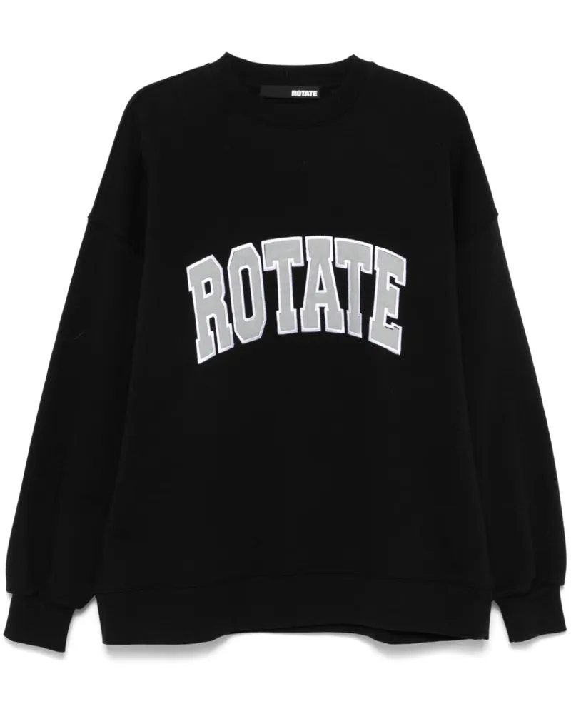 ROTATE Birger Christensen Sweatshirt mit Logo-Stickerei - Schwarz Schwarz