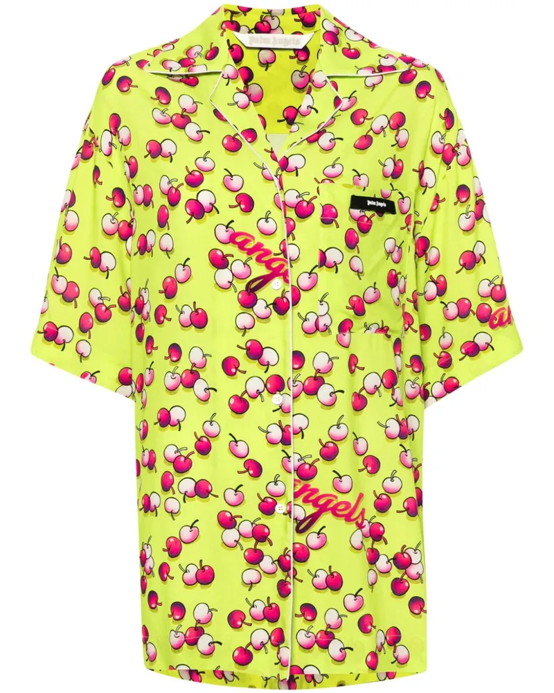 Palm Angels Hemd mit Kirschmuster - Grün Grün