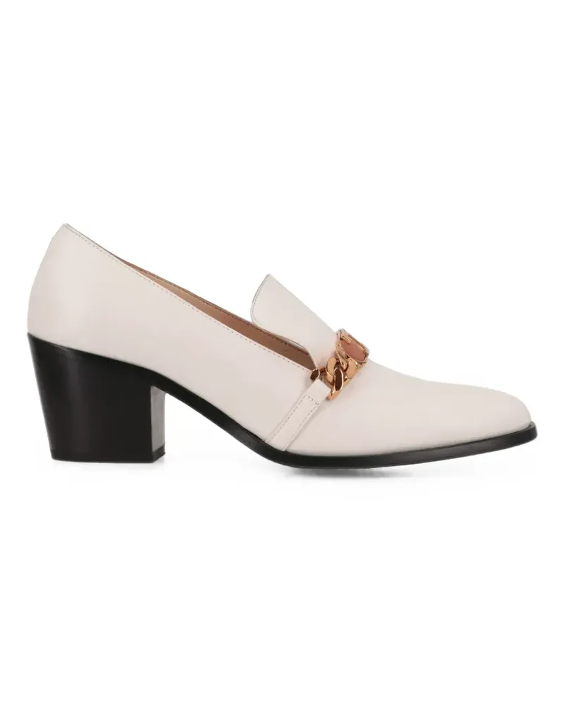 TOD'S chain-link block-heel loafers - Weiß Weiß