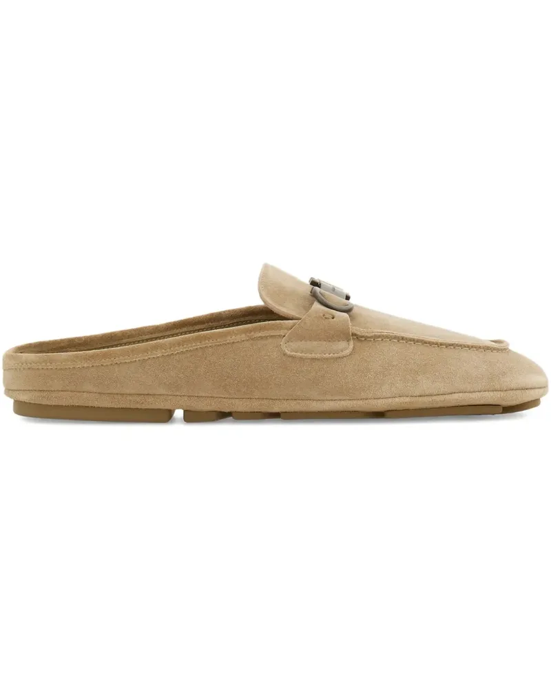 Ferragamo Slipper aus Wildleder - Nude Nude