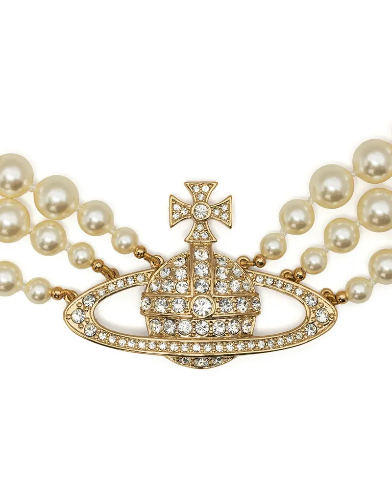 Vivienne Westwood Halskette mit Kristallen - Weiß Weiß