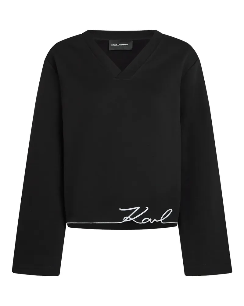 Karl Lagerfeld Pullover mit V-Ausschnitt - Schwarz Schwarz