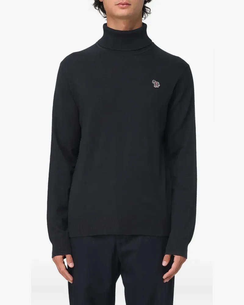 Paul Smith turtleneck zebra-detail sweater - Schwarz Schwarz