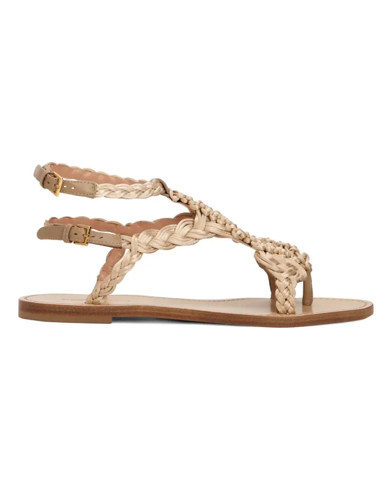 Alberta Ferretti braided double-strap sandals - Nude Nude