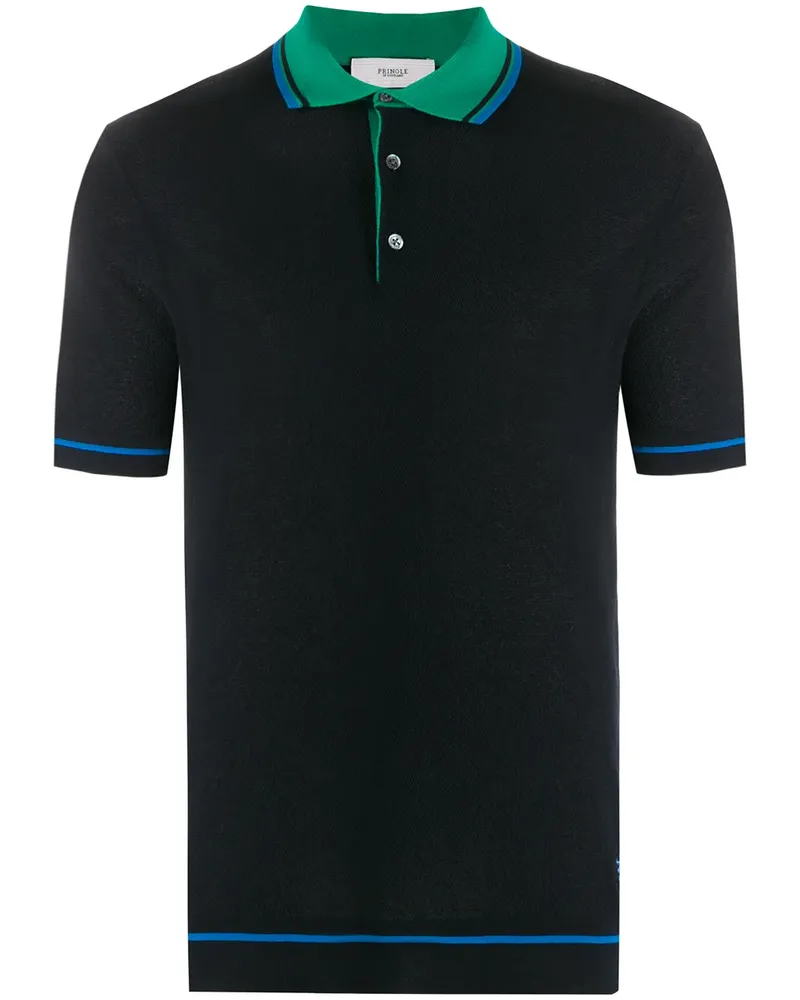 Pringle of Scotland Poloshirt mit Kontrastkragen - Blau Blau