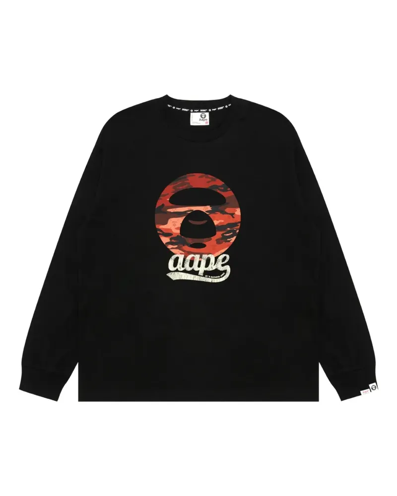 BAPE Moonface T-Shirt mit Camouflage-Print - Schwarz Schwarz