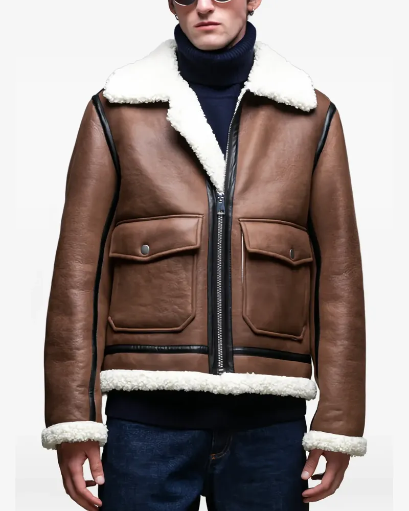 A.P.C. Jacke mit Shearling-Besatz - Braun Braun