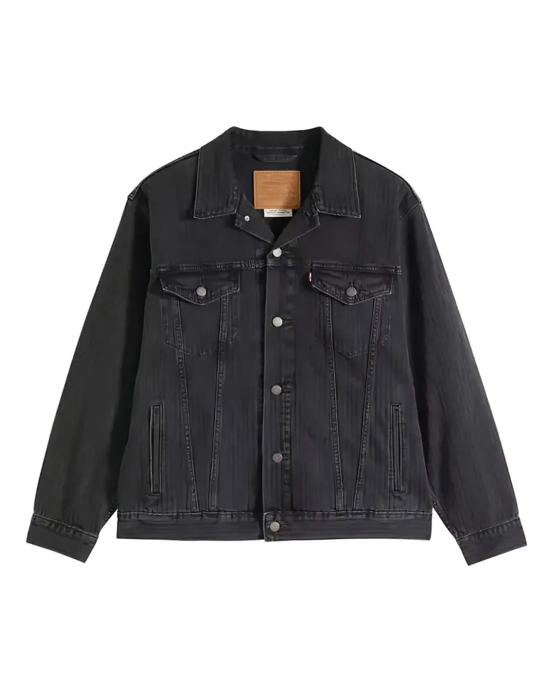 Levi's Jeansjacke mit Fischgrätenmuster - Schwarz Schwarz