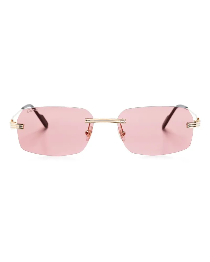 Cartier Sonnenbrille mit eckigem Gestell - Rosa Rosa