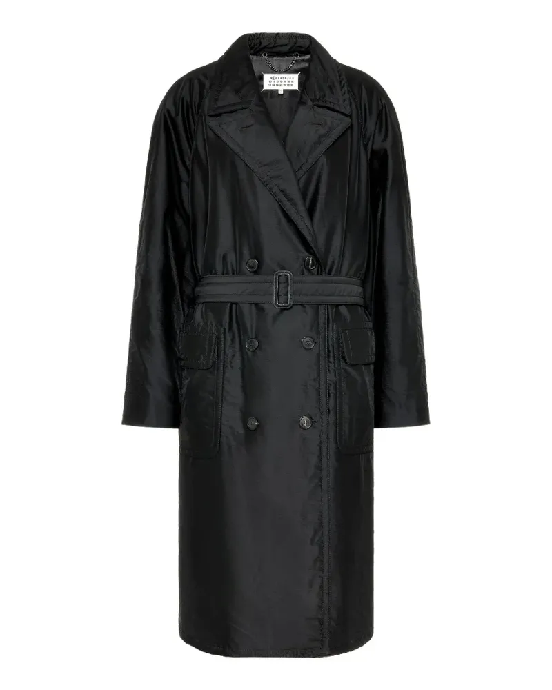 Maison Margiela Doppelreihiger Mantel - Schwarz Schwarz