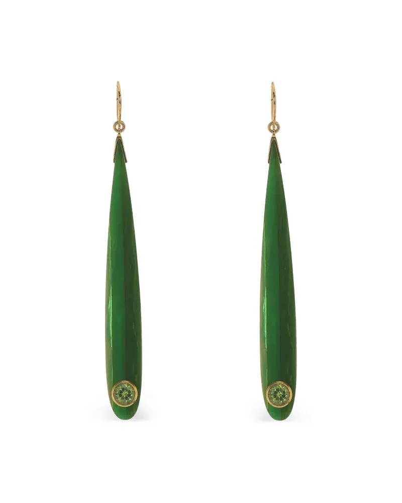 Mark Davis Peridot Bakelite Hängeohrringe - Grün Grün