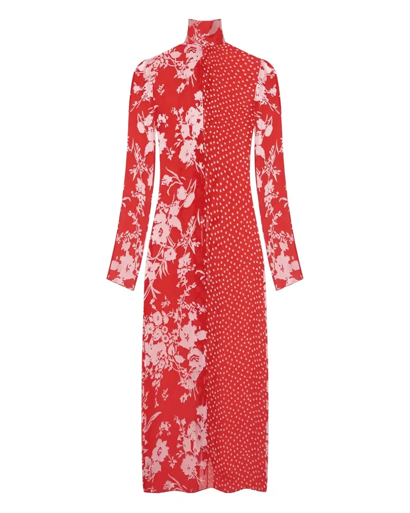 Marine Serre Maxikleid mit Polka Dots - Rot Rot