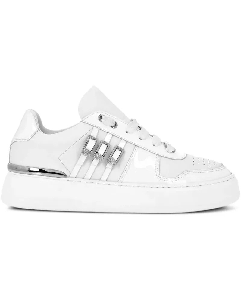 Philipp Plein Sneakers mit Kristallschnalle - Weiß Weiß