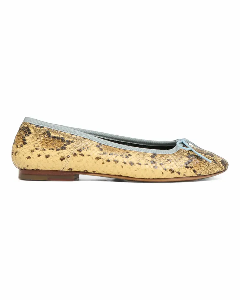 Mansur Gavriel snakeskin-effect ballet flats - Gelb Gelb