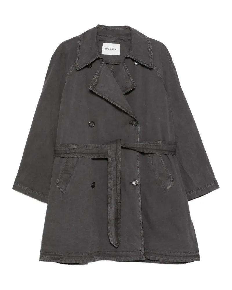 LOW CLASSIC belted double-breasted coat - Grau Grau