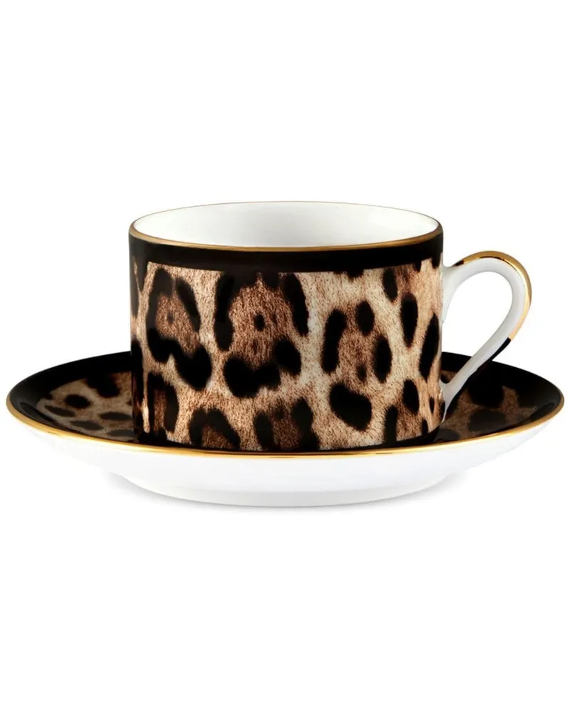 Dolce & Gabbana Teeservice mit Leoparden-Print - Schwarz Schwarz