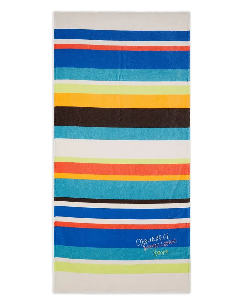 Dsquared2 Gestreiftes Summer Lovers Sunset Badetuch - Blau Blau