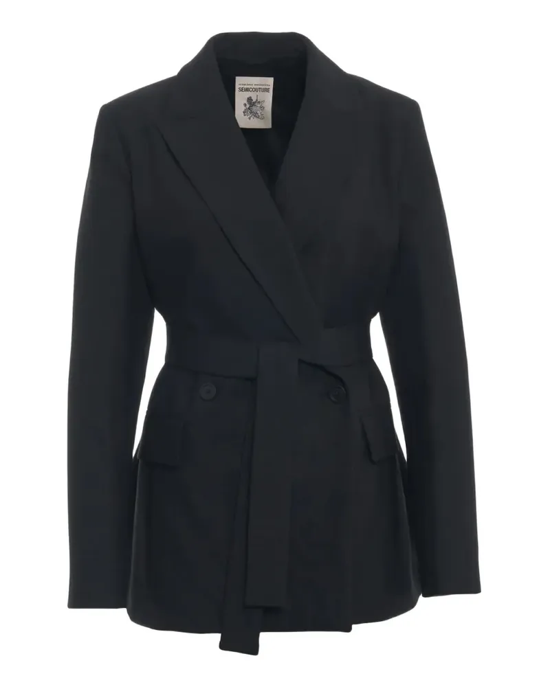 Semicouture Allison belted notched-lapel jacket - Schwarz Schwarz