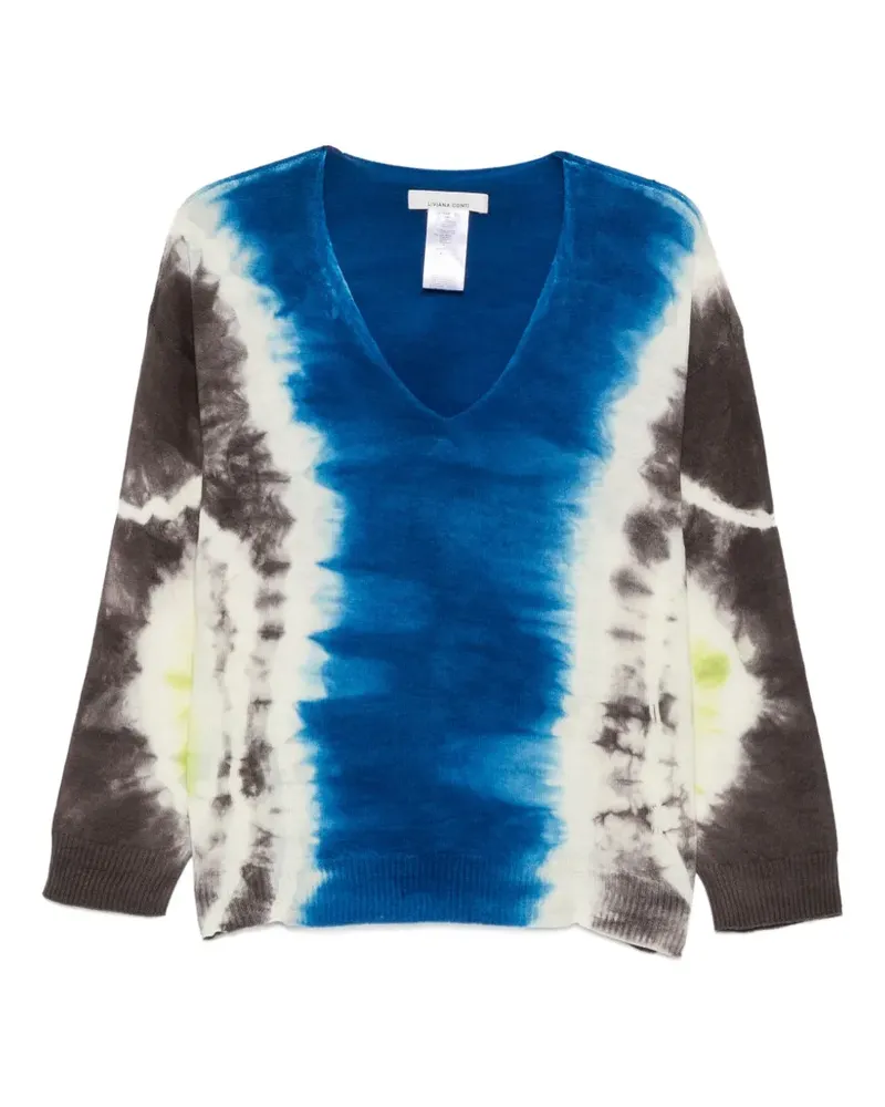 Liviana Conti tie-dye V-neck sweater - Blau Blau