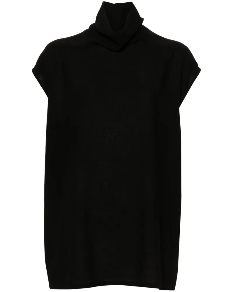 Rick Owens Krepptop mit Rollkragen - Schwarz Schwarz