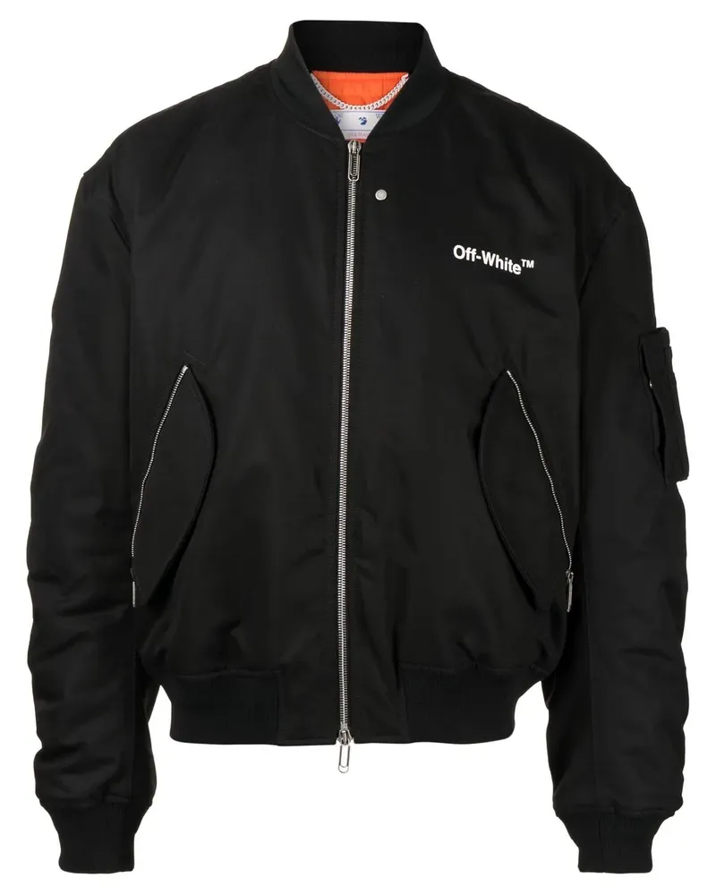 OFF-WHITE Bomberjacke mit diagonalen Streifen - Schwarz Schwarz