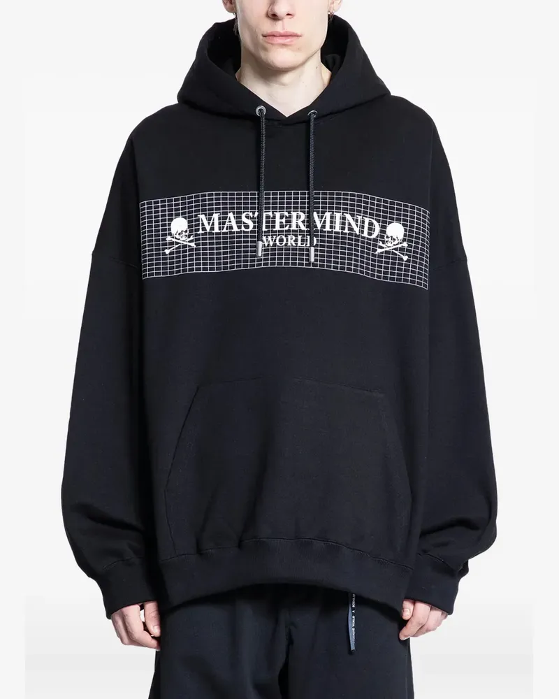 Mastermind World Hoodie mit Gittermotiv - Schwarz Schwarz