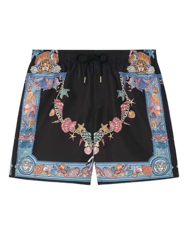 Versace Coral Theatre Badeshorts - Schwarz Schwarz