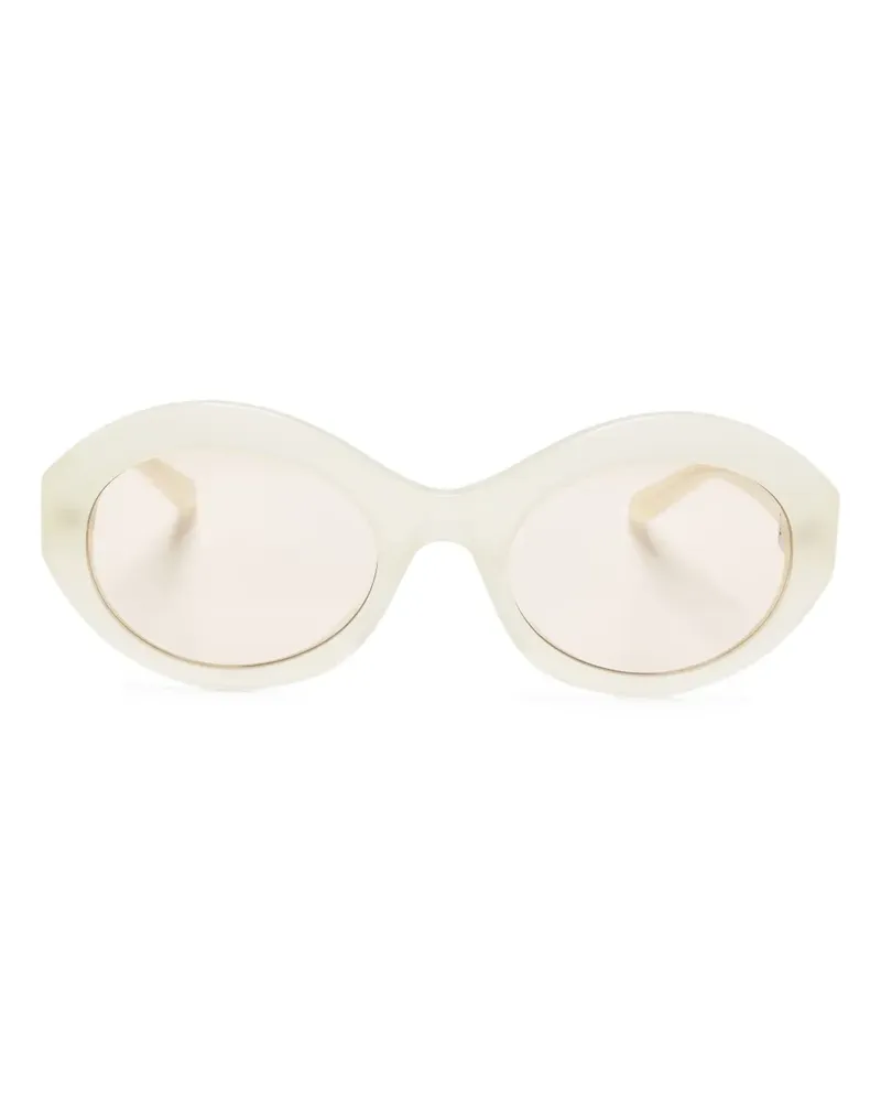 Balenciaga Sonnenbrille mit ovalem Gestell - Weiß Weiß