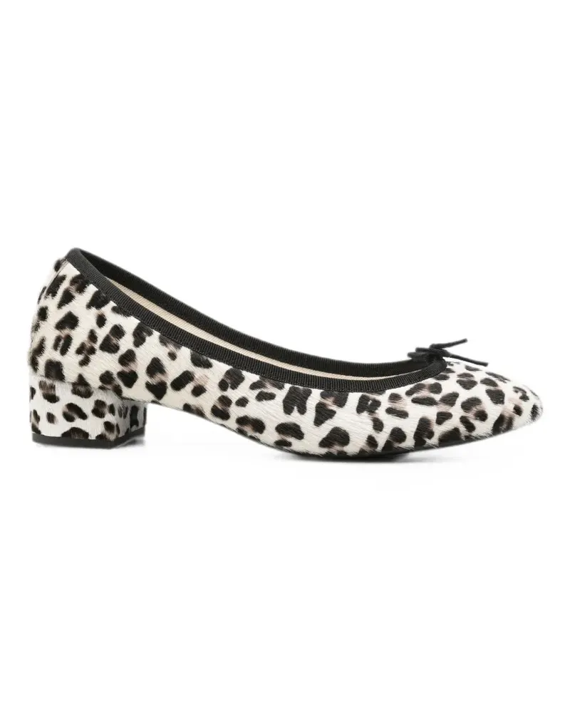 Repetto leopard-print bow-detail pumps - Weiß Weiß