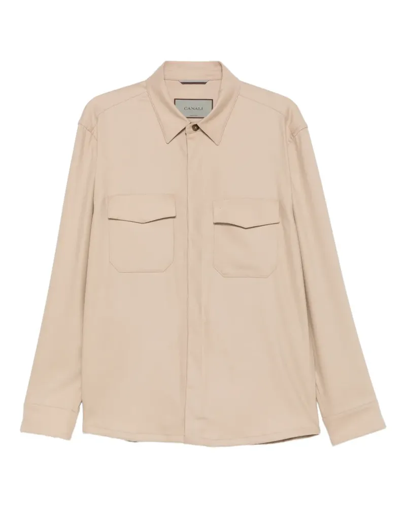 Canali Geknöpfte Jacke mit Klappentasche - Nude Nude
