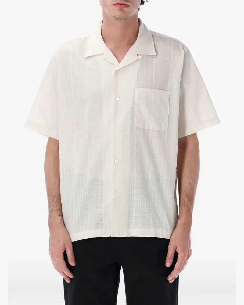 nanamica check-pattern short-sleeve shirt - Weiß Weiß
