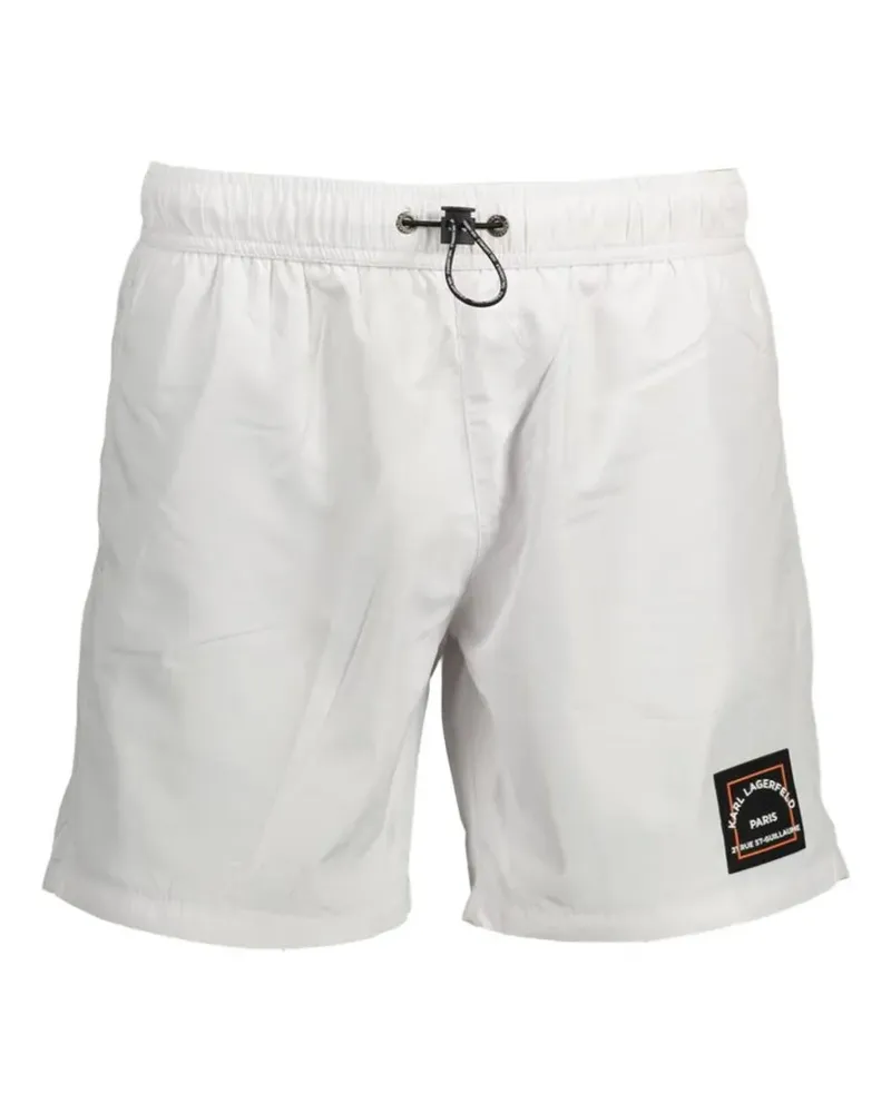 Karl Lagerfeld Badeshorts mit Kordelzug - Weiß Weiß