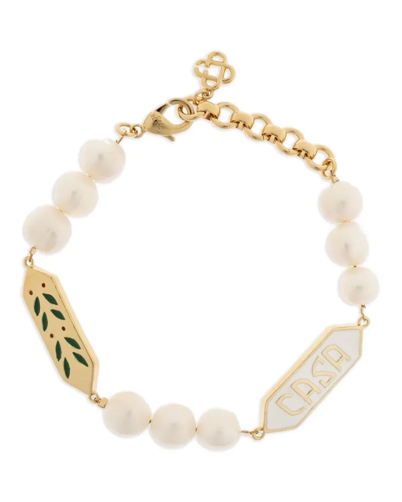 Casablanca Paris Verziertes Armband mit Logo-Schild - Gold Gold
