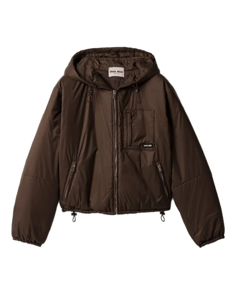Miu Miu Cropped-Daunenjacke aus Ripstop - Braun Braun