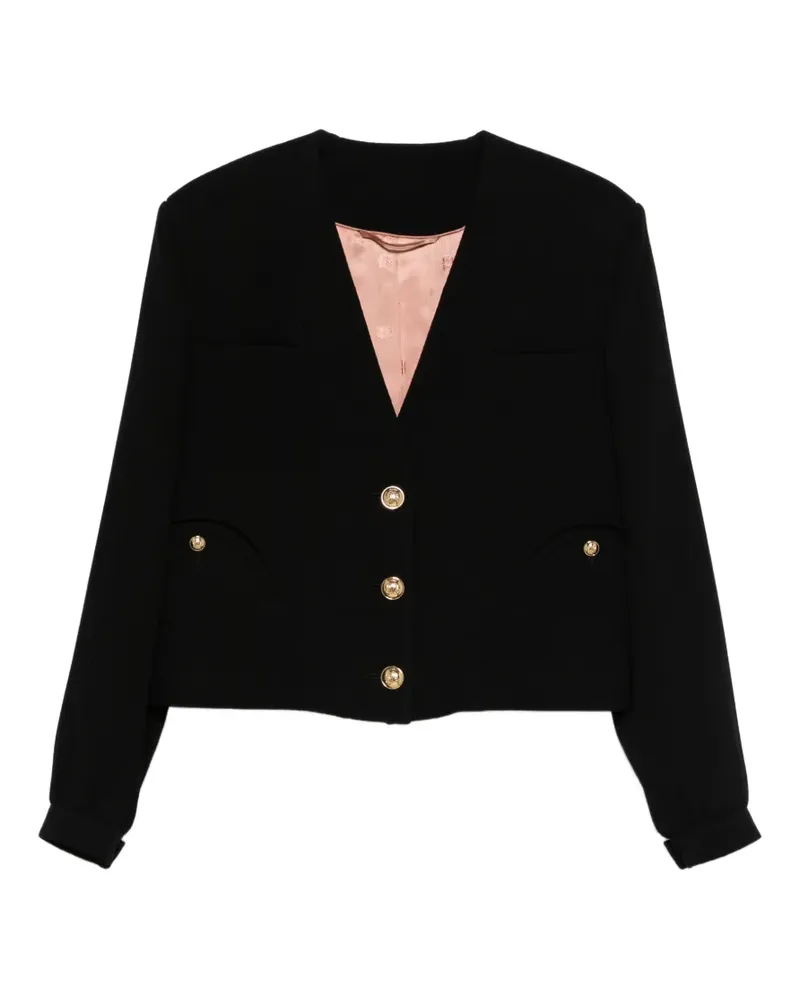 Blazé Milano Geknöpfte Riviera Cropped-Jacke - Schwarz Schwarz