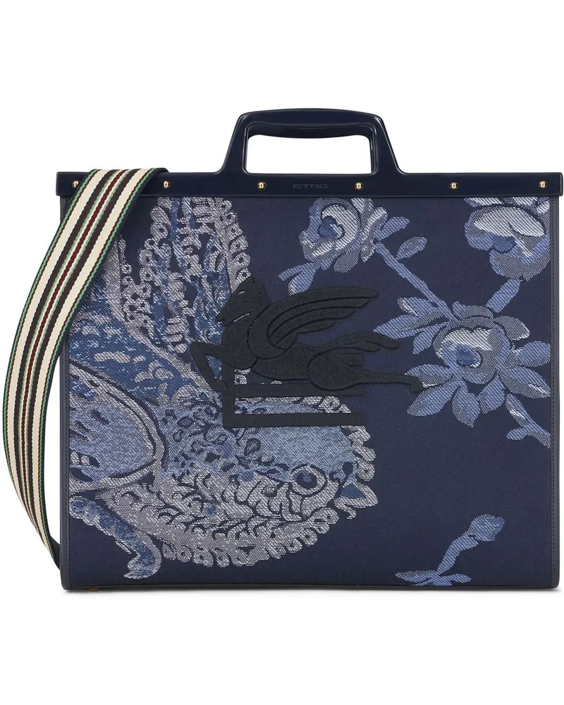 Etro Handtasche mit Jacquardmuster Blau