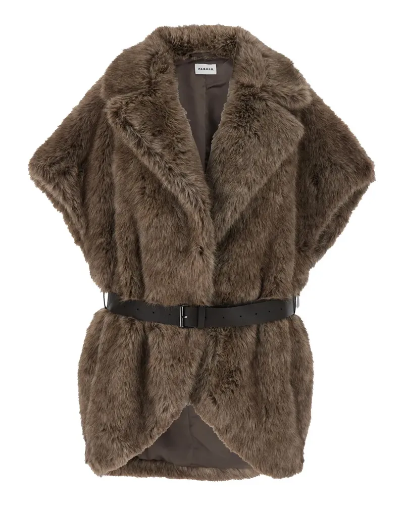 P.A.R.O.S.H. P.A.R.O H. Weste mit Faux Fur - Braun Braun