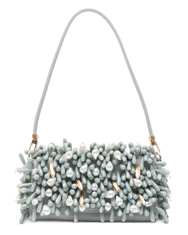 Cult Gaia Perla Schultertasche mit Zierperlen - Grau Grau