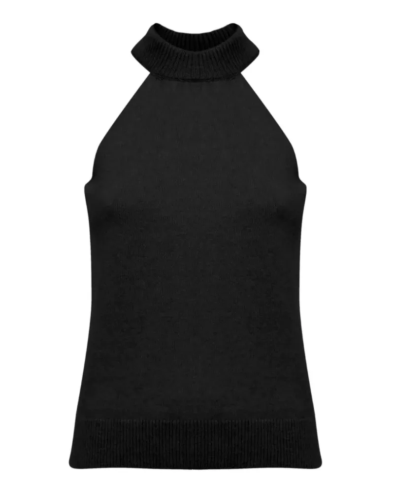 Laneus Gestricktes Neckholder-Top - Schwarz Schwarz