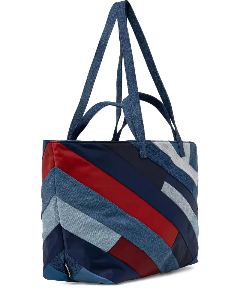 Desigual Tote Bag im Patchwork-Look - Blau Blau