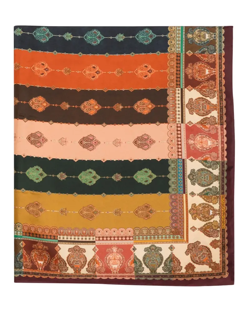 Zimmermann paisley-print striped scarf - Braun Braun