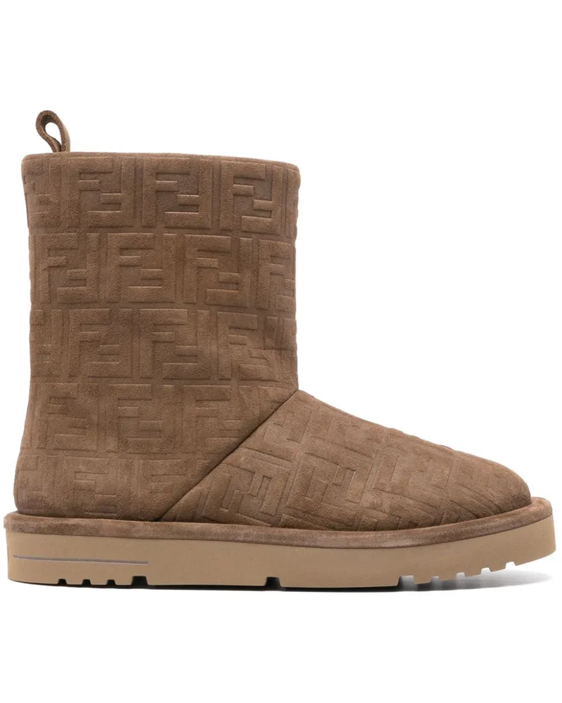 Fendi Stiefel mit FF-Jacquardmuster - Braun Braun