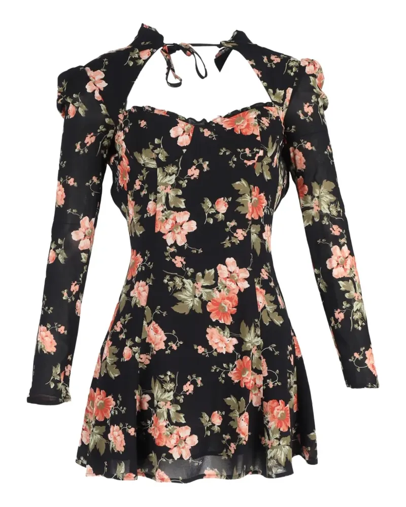 Reformation Vivianne floral-print mini dress - Schwarz Schwarz